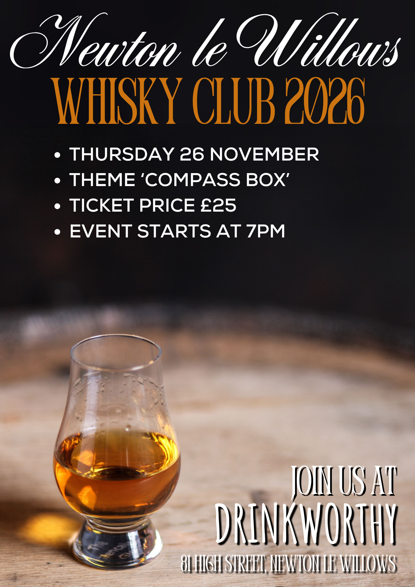 26. Whisky Tasting Night: Compass Box Showcase | Thursday 26 November 7PM