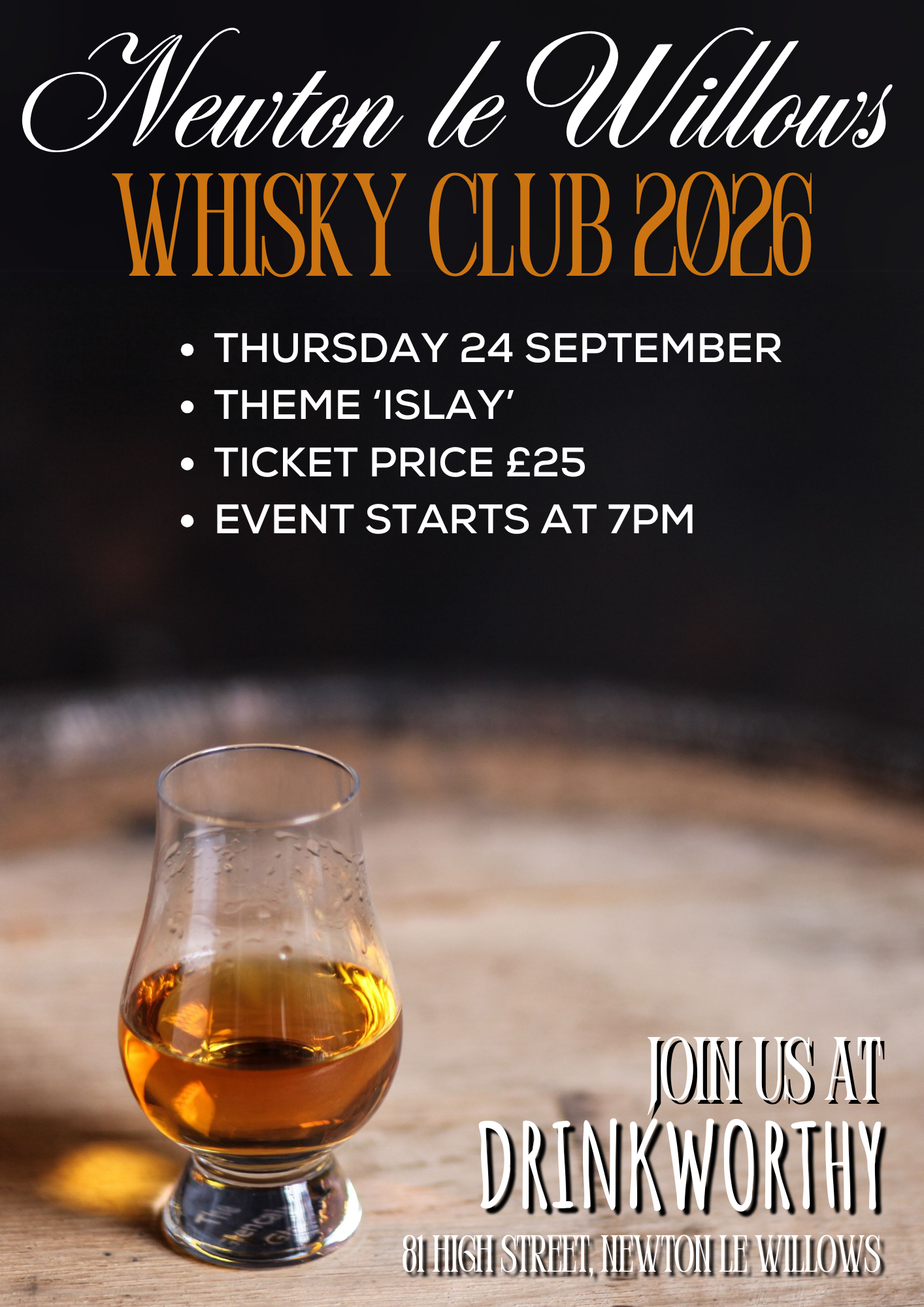 24A. Whisky Tasting Night: Islay Special | Thursday 24 September 7PM