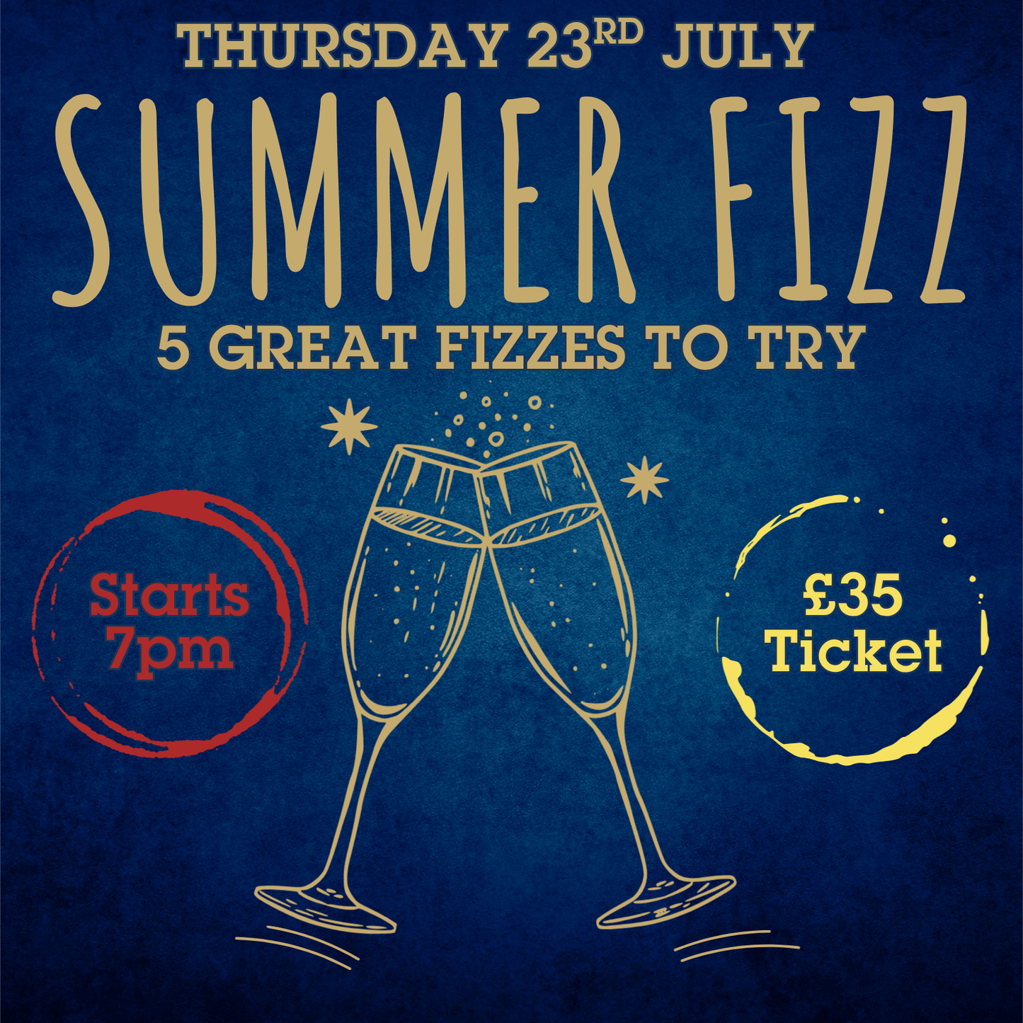 19. Summer Fizz Tasting Night | Thursday 23 July 7PM