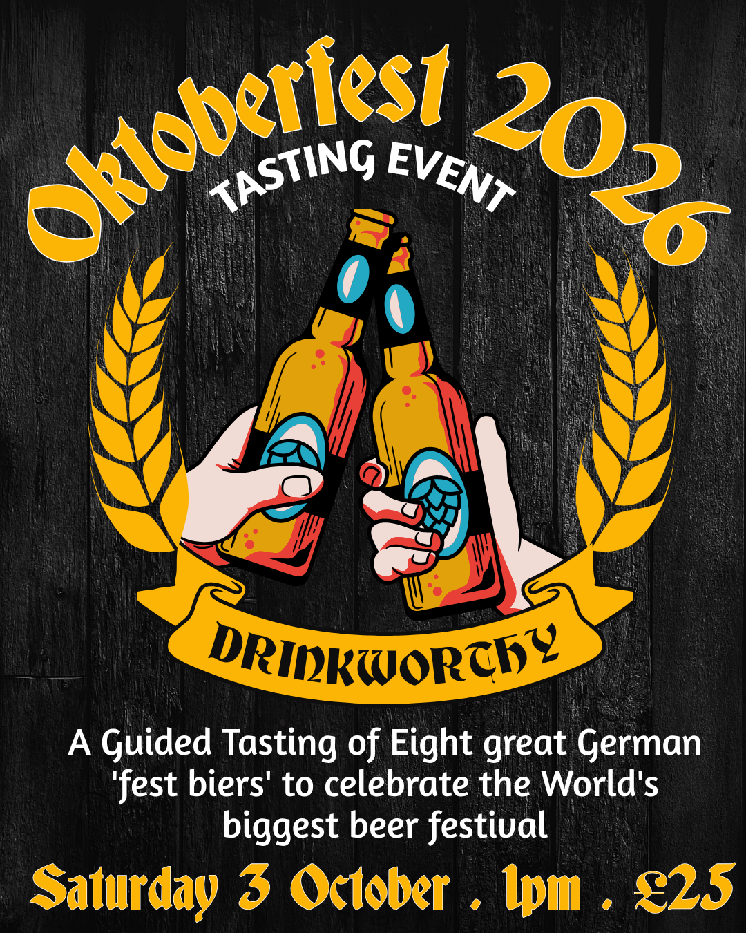 25a. Oktoberfest 2026 – Guided German Beer Tasting - SATURDAY 3 OCTOBER 2026 - 1PM