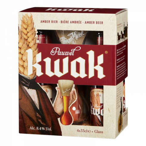 Kwak Gift Pack 4 x 33cl plus Glass & Stand