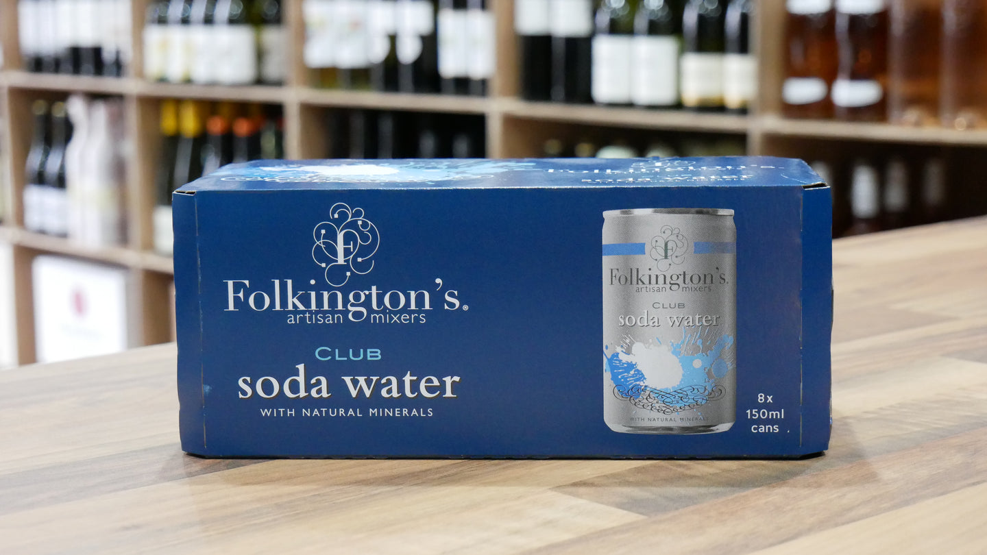 Folkington's Club Soda Water Pack 8 x 150m