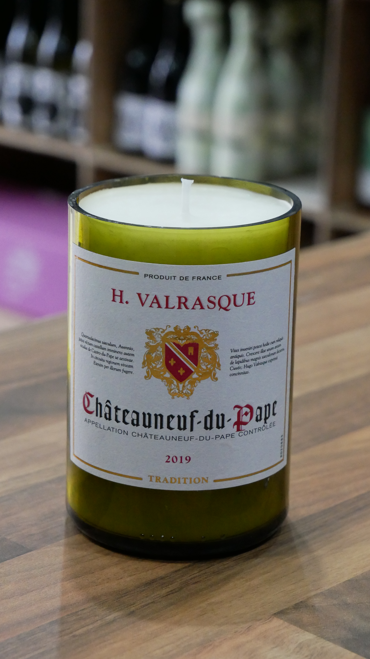 Upcycled Bottle Candle - Chateauneuf du Pape